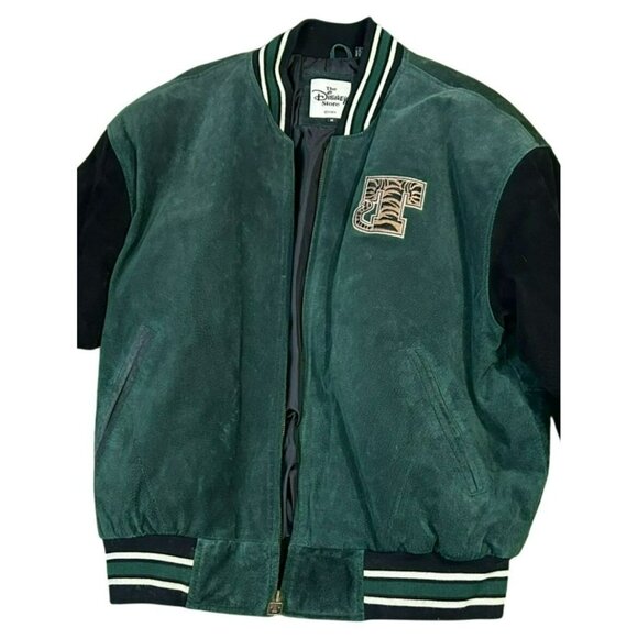 Vintage Disney Store Green Varsity Jacket Tigger 1968 Logo & Embroidery Zip M - Picture 1 of 10